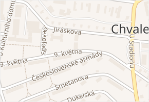 9. května v obci Chvaletice - mapa ulice