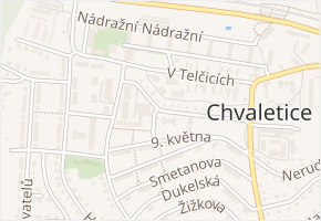 Jiráskova v obci Chvaletice - mapa ulice