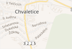Nerudova v obci Chvaletice - mapa ulice
