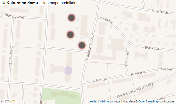 Mapa U Kulturního domu - Firmy v ulici.