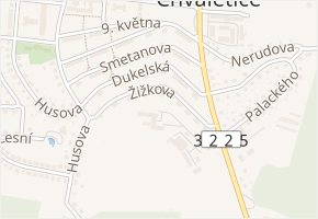 Žižkova v obci Chvaletice - mapa ulice