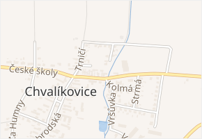 České školy v obci Chvalíkovice - mapa ulice