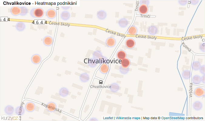 Mapa Chvalíkovice - Firmy v části obce.
