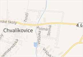 Kolmá v obci Chvalíkovice - mapa ulice