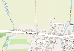 U Chodníku v obci Chvalíkovice - mapa ulice