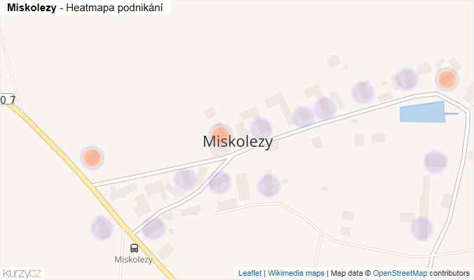 Mapa Miskolezy - Firmy v části obce.