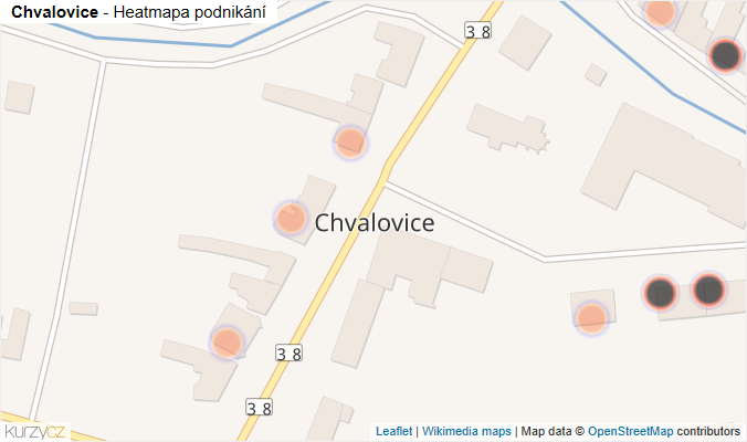 Mapa Chvalovice - Firmy v obci.