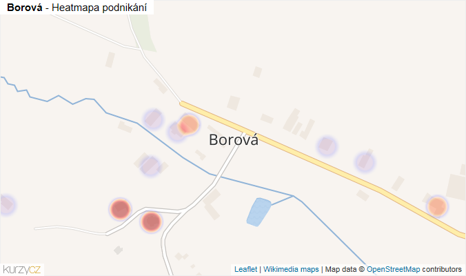 Mapa Borová - Firmy v části obce.