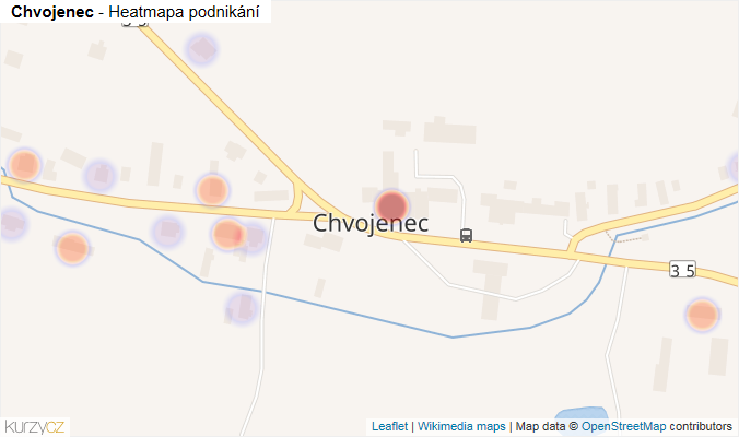 Mapa Chvojenec - Firmy v části obce.
