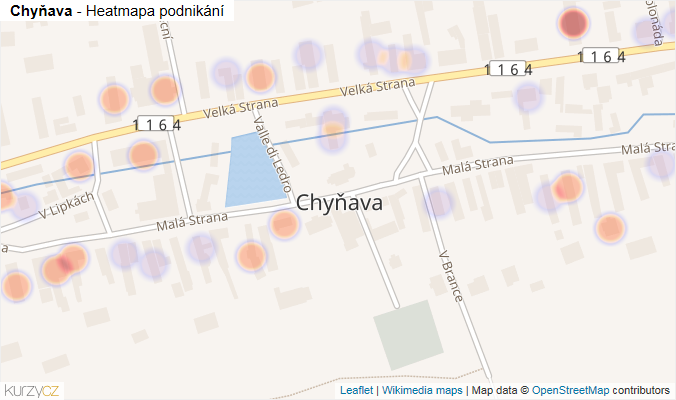 Mapa Chyňava - Firmy v části obce.