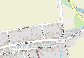 Kolonáda v obci Chyňava - mapa ulice