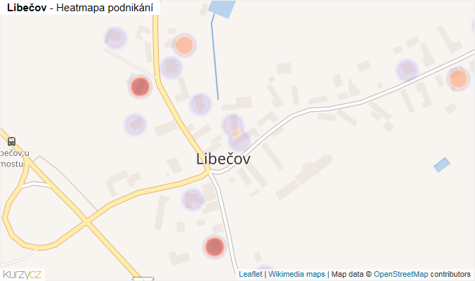 Mapa Libečov - Firmy v části obce.