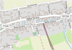 Malá Strana v obci Chyňava - mapa ulice