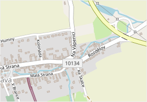 Na Vápenici v obci Chyňava - mapa ulice