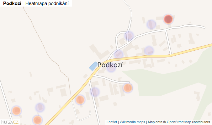 Mapa Podkozí - Firmy v části obce.