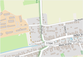 Průhon v obci Chyňava - mapa ulice