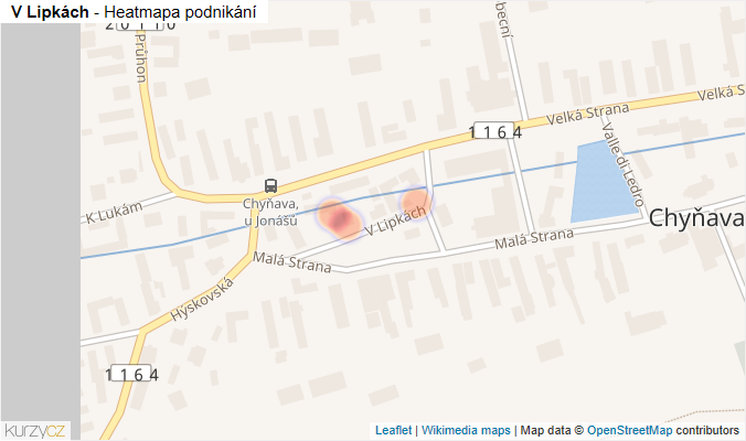 Mapa V Lipkách - Firmy v ulici.