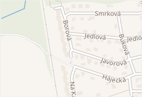 Borová v obci Chýně - mapa ulice