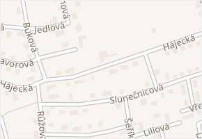 Hájecká v obci Chýně - mapa ulice