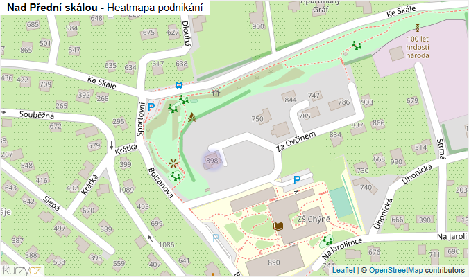 Mapa Nad Přední skálou - Firmy v ulici.