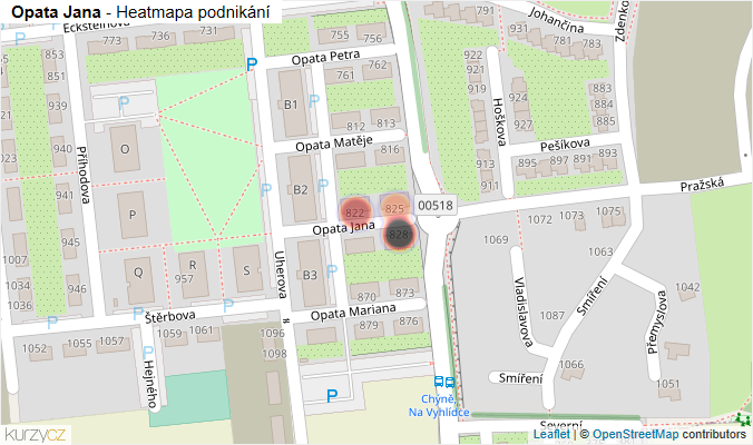 Mapa Opata Jana - Firmy v ulici.