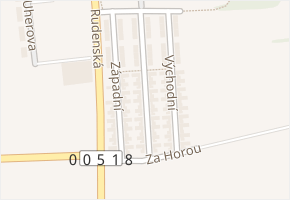 Střední v obci Chýně - mapa ulice