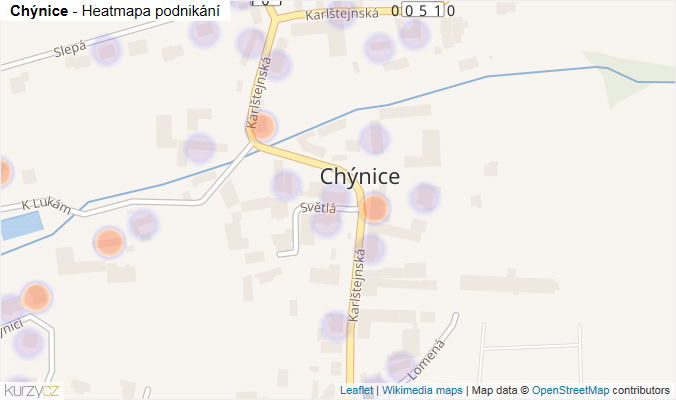 Mapa Chýnice - Firmy v části obce.