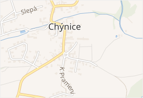 Lomená v obci Chýnice - mapa ulice