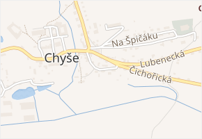 Husí plácek v obci Chyše - mapa ulice