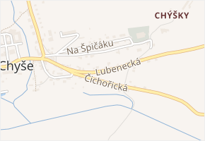 Lubenecká v obci Chyše - mapa ulice