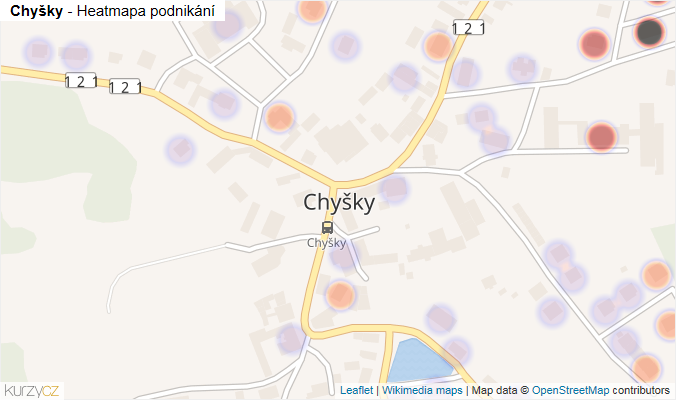 Mapa Chyšky - Firmy v části obce.