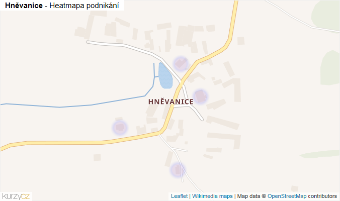 Mapa Hněvanice - Firmy v části obce.