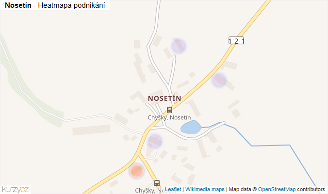 Mapa Nosetín - Firmy v části obce.
