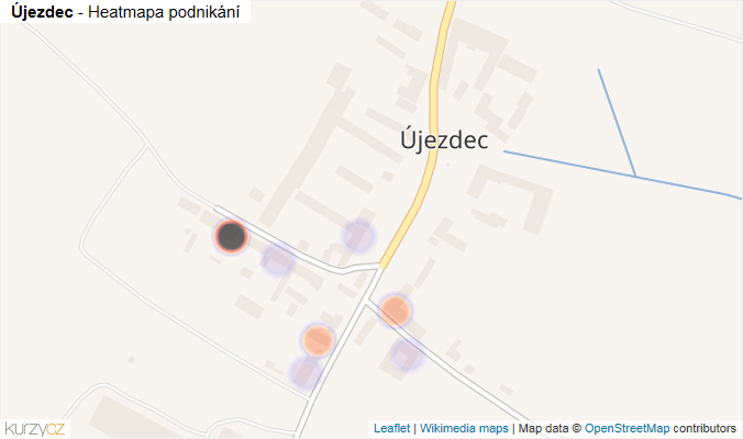 Mapa Újezdec - Firmy v části obce.