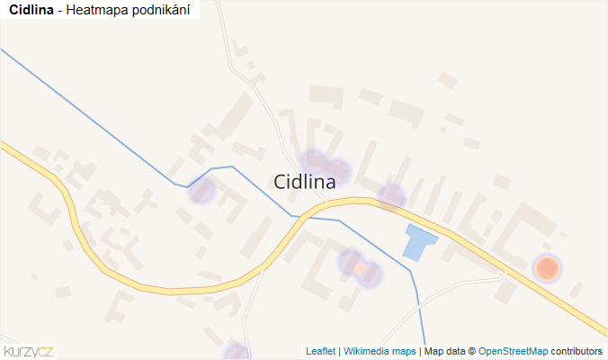 Mapa Cidlina - Firmy v části obce.