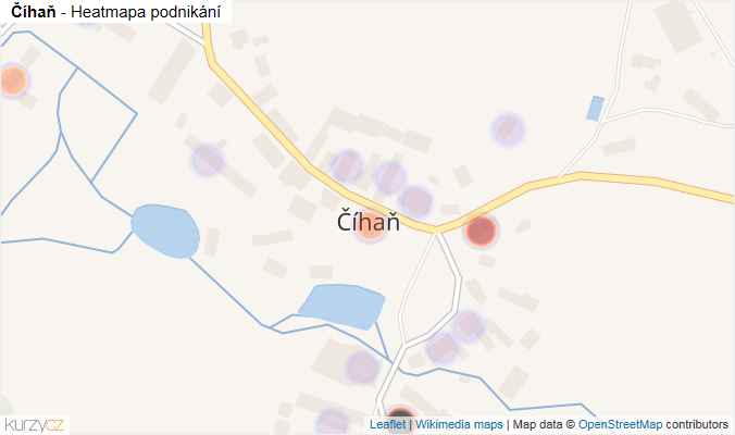 Mapa Číhaň - Firmy v části obce.