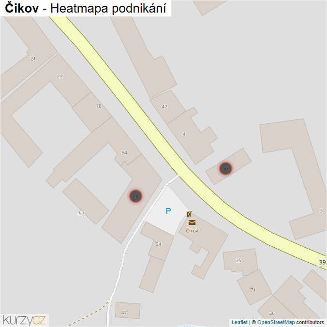 Mapa Čikov - Firmy v obci.