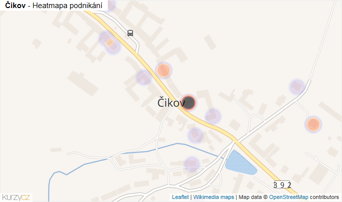 Mapa Čikov - Firmy v části obce.