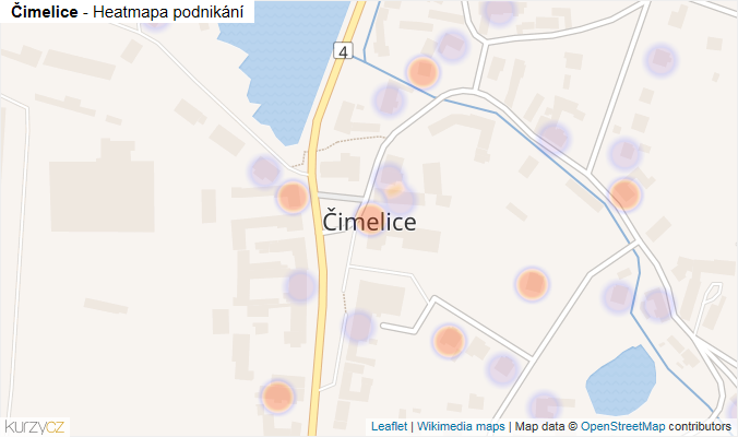 Mapa Čimelice - Firmy v části obce.