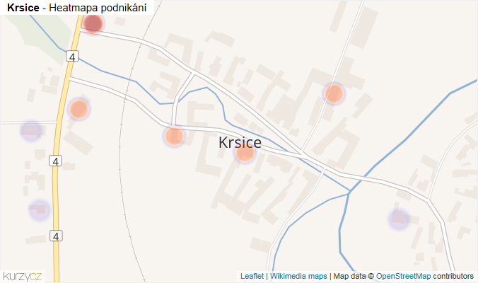 Mapa Krsice - Firmy v části obce.