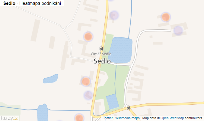 Mapa Sedlo - Firmy v části obce.