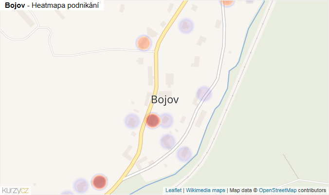 Mapa Bojov - Firmy v části obce.