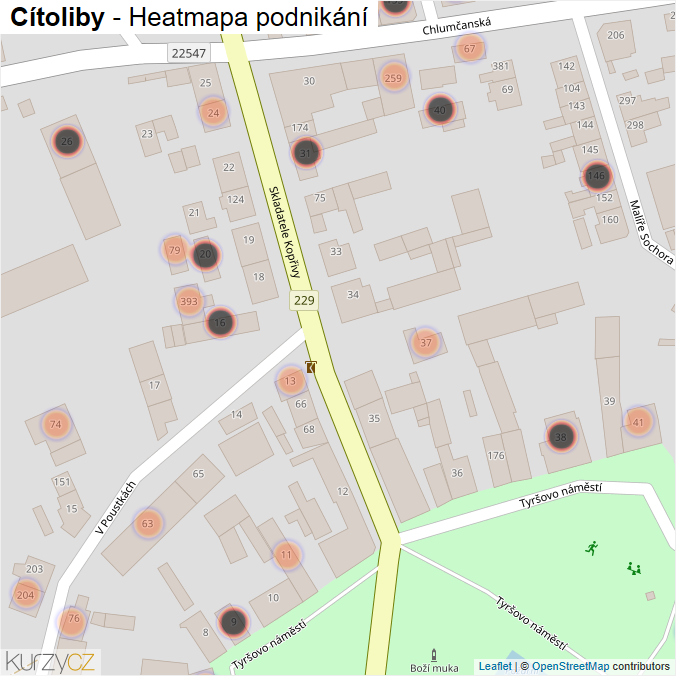 Mapa Cítoliby - Firmy v obci.