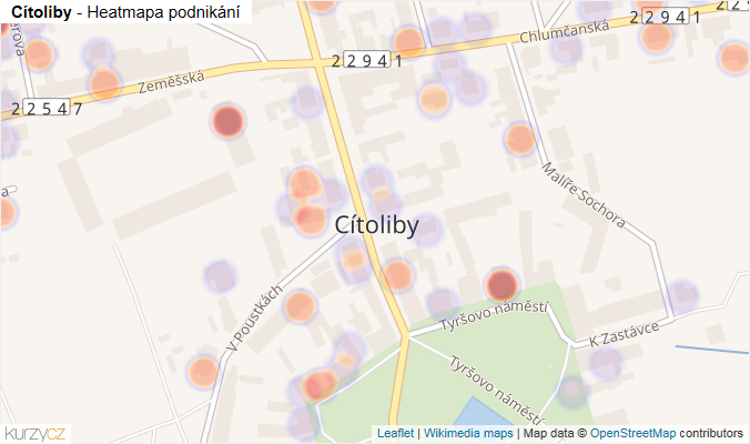 Mapa Cítoliby - Firmy v části obce.