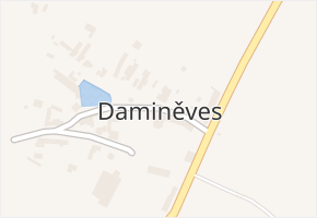 Daminěves v obci Cítov - mapa části obce