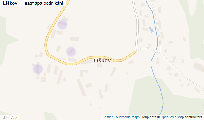 Mapa Liškov - Firmy v části obce.