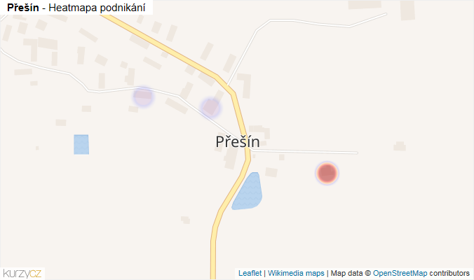 Mapa Přešín - Firmy v části obce.