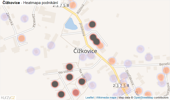 Mapa Čížkovice - Firmy v části obce.