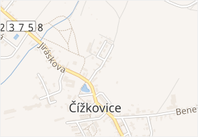Růžová v obci Čížkovice - mapa ulice