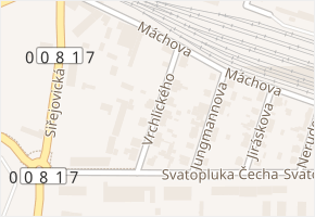 Vrchlického v obci Čížkovice - mapa ulice